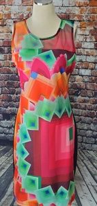 Desigual Colorful Geometric Sheath Dress S…